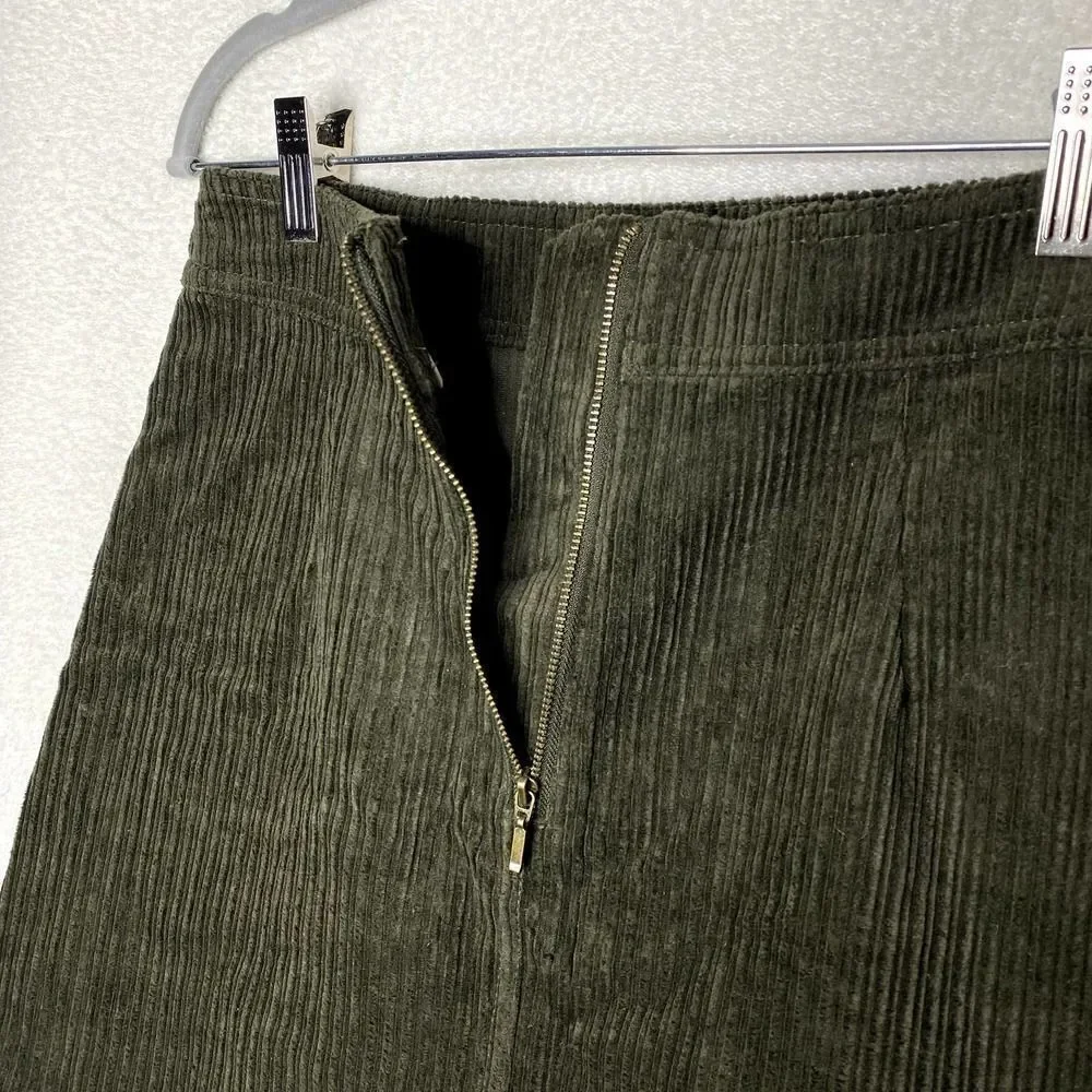 Francesca's Mi Ami Tamm Zip Corduroy Mini Skirt Green Small New Academia Fall